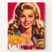 Retro-Fast-Food-Pin-up Notizblock (Rückseite)