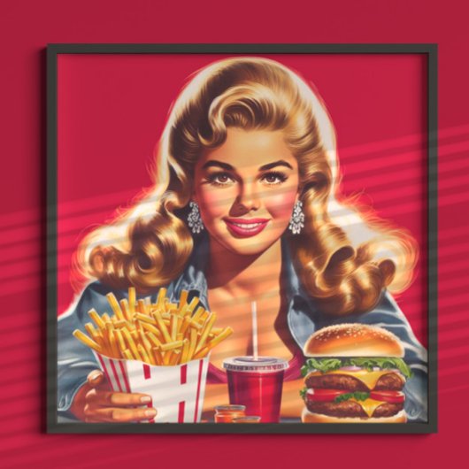 Retro-Fast-Food-Pin-up Poster