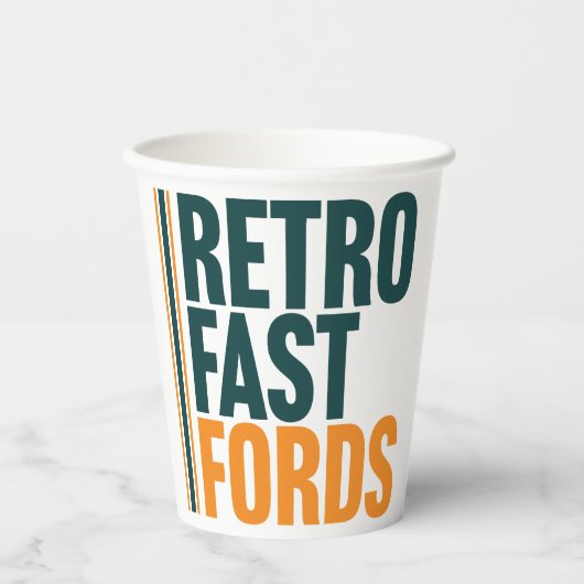 Retro-Fast-Fords-Einweg-Event-Tassen Pappbecher (Vorderseite)