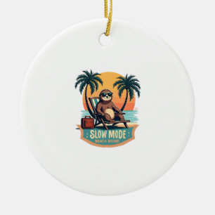 Retro-Faulheitsurlaub-Shirt Lustiges tropisches Re Keramik Ornament