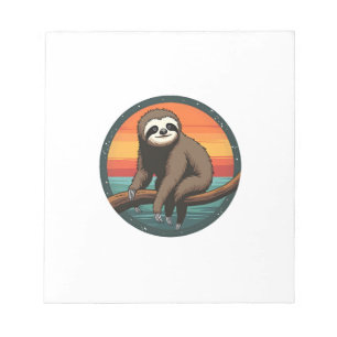 Retro-Faultier-Grafik Retro-Dschungel-Tier-Kunst 2 Notizblock