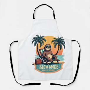 Retro-Faultier-Urlaubsshirt Lustiges tropisches Re Schürze