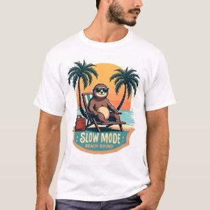 Retro-Faultier-Urlaubsshirt Lustiges Tropisches Re T-Shirt