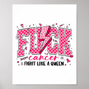 Retro Fck Cancer Kämpfe wie ein Queen Breast Cance Poster