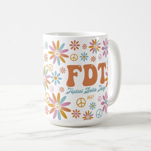 Retro FDT Foxtrot Delta Tango Kaffeetasse (VorderseiteRechts)