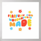 Retro Fearful & Wonderful Made Psalms 139:14 Poster (Vorne)