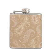 Retro-feater-blass-Muster Flachmann (Vorderseite)