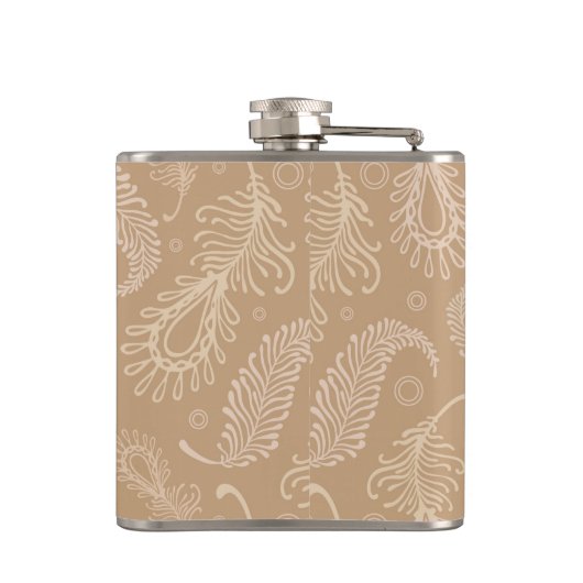 Retro-feater-blass-Muster Flachmann (Rückseite)