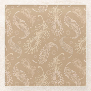 Retro-feater-blass-Muster Glasuntersetzer