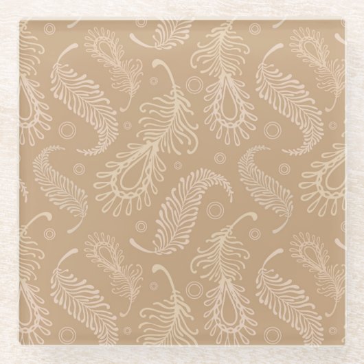 Retro-feater-blass-Muster Glasuntersetzer (Vorderseite)