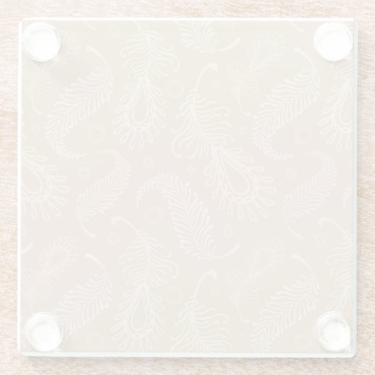 Retro-feater-blass-Muster Glasuntersetzer (Rückseite)