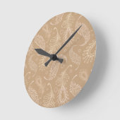 Retro-feater-blass-Muster Runde Wanduhr (Winkel)
