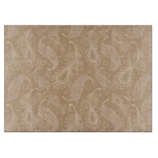 Retro-feater-blass-Muster Schneidebrett (Vorderseite)