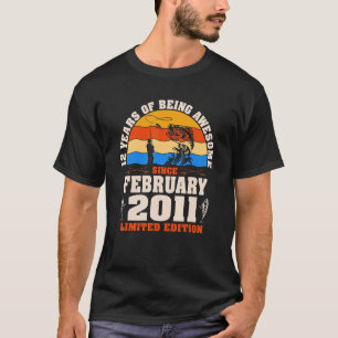Retro Februar 2011 12 Jähriges Angeln 12 Jahre alt T-Shirt