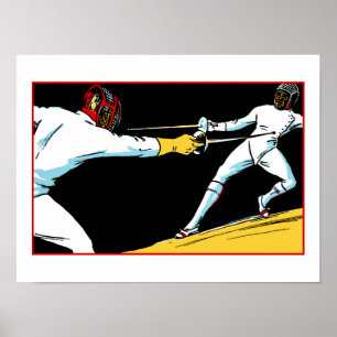 Retro-Fechtmeisterschaft Werbung Poster