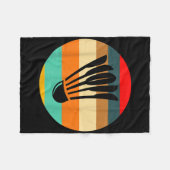 Retro Federball Badminton Fleecedecke (Vorderseite (Horizontal))