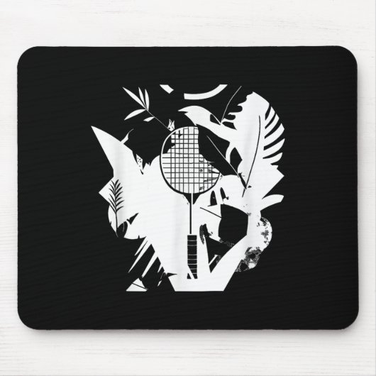 Retro Federballschläger Shuttle Spieler  Mousepad (Vorne)