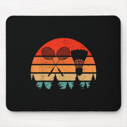 Retro-Federballschläger Shuttlecock Lustiger Feder Mousepad (Vorne)