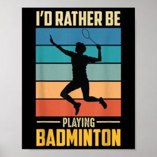 Retro-Federballspiel Badminton spielen Poster