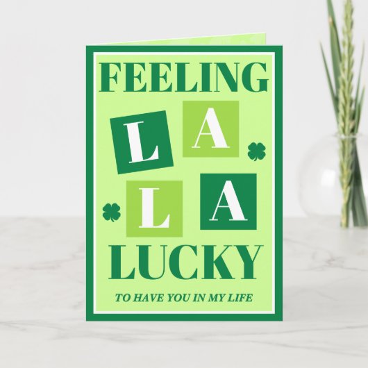 Retro Feeling La La Lucky St. Patrick's Day Card Karte (Vorderseite)