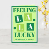Retro Feeling La La Lucky St. Patrick's Day Card Karte (Gelbe Blume)