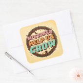 Retro-Fehler helfen uns zu wachsen Quadratischer Aufkleber (Umschlag)