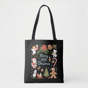 Retro-Feiertag Vintage Frohe kleine Weihnachten Tasche