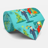 Retro Feiertags-Cartoon-Paar-Krawatte Krawatte (Gerollt)