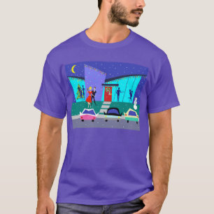 Retro Feiertags-Cartoon-Party-T - Shirt