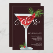 Retro Feiertags-Cocktail-Party Einladung (Vorne/Hinten)