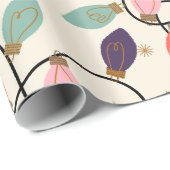 Retro-Feiertags-Lichterkette-Muster Geschenkpapier (Rolleneckpunkt)