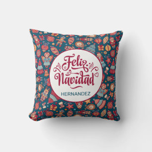 Retro Feliz Navidad Personalisiert Kissen