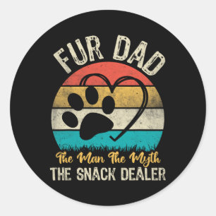 Retro Fell Papa Der Mann Der Mythos Der Snack-Händ Runder Aufkleber