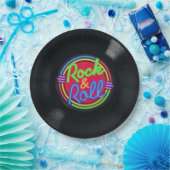 Retro Felsen-u. Rollenvinylpapier-Teller Pappteller (Party)