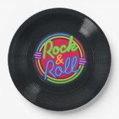 Retro Felsen-u. Rollenvinylpapier-Teller Pappteller (Vorderseite)