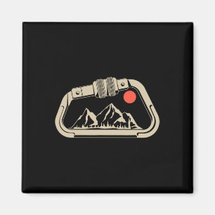 Retro-Felsenkletter-Bouldering-Berg-Karabiner Magnet