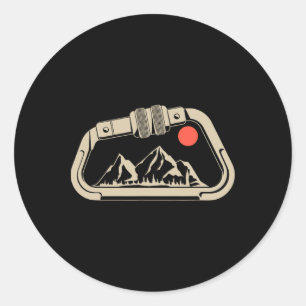 Retro-Felsenkletter-Bouldering-Berg-Karabiner Runder Aufkleber