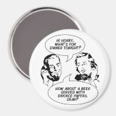 Retro Feminist Spaß Magnete Magnet (Vorderseite/Rückseite)