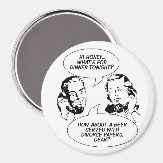 Retro Feminist Spaß Magnete Magnet (Vorderseite/Rückseite)