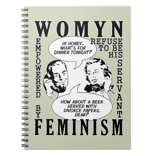 Retro Feminist Spaß Notebook Notizblock (Vorderseite)