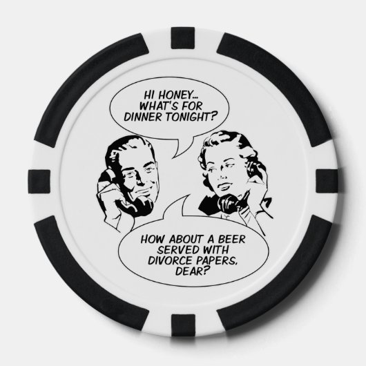 Retro Feminist Spaß Poker Chips (Vorderseite)