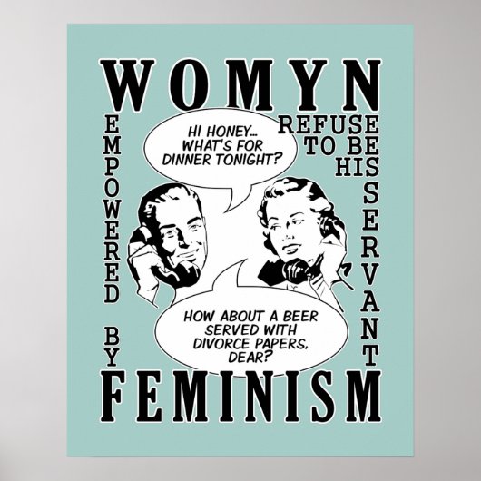 Retro Feminist Spaß Poster (Vorne)