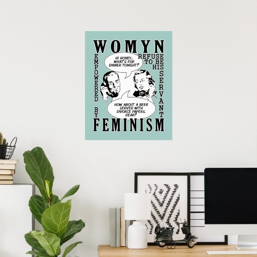 Retro Feminist Spaß Poster (Heimbüro)