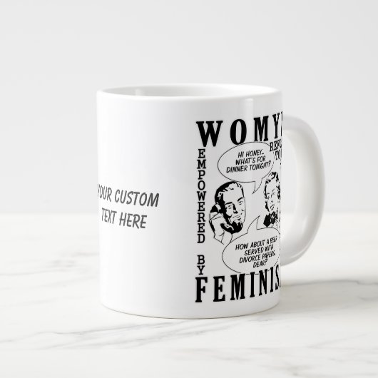 Retro Feminist Spaß Tasse (Vorderseite Rechts)