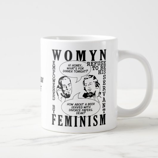 Retro Feminist Spaß Tasse (Rechts)