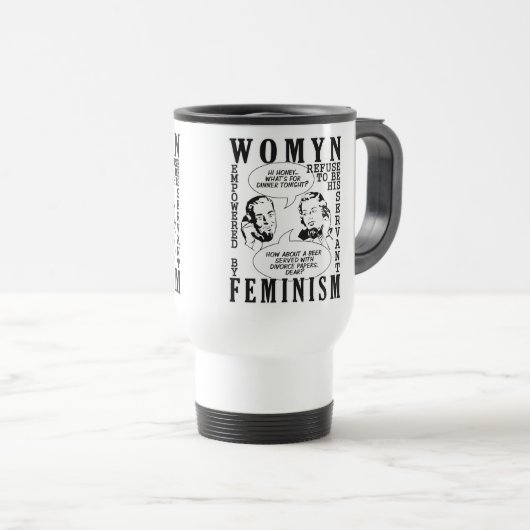Retro Feminist Spaß Tasse (VorderseiteRechts)