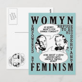 Retro-feministische Humor-Postkarten Postkarte (Vorne/Hinten)