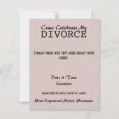 Retro feministische Spaß-Scheidungs-Party Einladung (Rückseite)