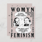 Retro feministische Spaß-Scheidungs-Party Einladung (Vorne/Hinten)