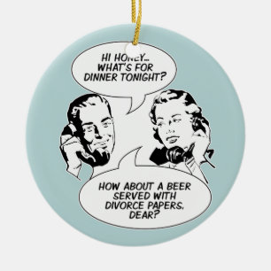 Retro-feministischer Humor-Schmuck Keramikornament